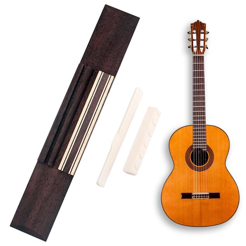 Palisander Gitarre Brücke + Rinder Knochen Gitarre murmeln + Rinder Knochen Gitarre Sattel für Klassische Gitarre Zubehör