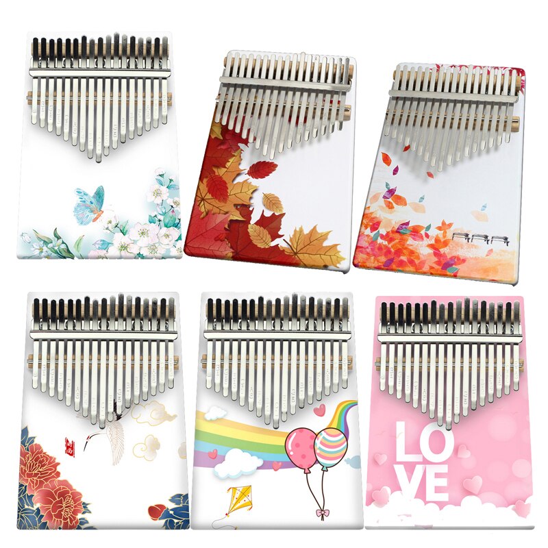 Kerus farbe Kalimba 17 Schlüssel Daumen Klavier mit Studie Anweisung und Melodie Hammer, Tragbare Afrikanische Holz Finger Klavier, einfach zu Lea