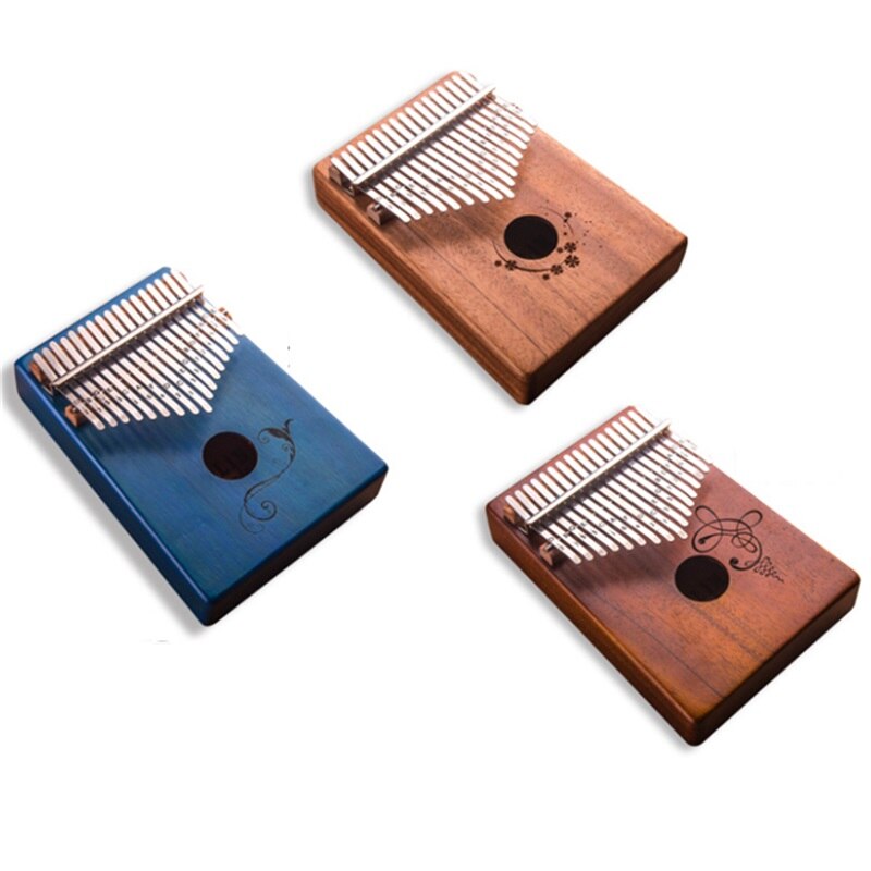 Kalimba 17 Schlüssel Daumen Klavier Mahagoni Musical Instrumente Mbira Kalimba Hammer Aufkleber Bausatz Art Anfänger Tragbare Finger Klavier