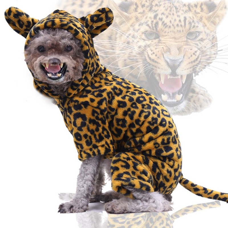 Katze Kleidung Leopard drucken Anzug Kleidung Für Katze Kostüm Kleidung Lustige Halloween Kleidung Dressing hoch Katze Party Kostüm Anzug