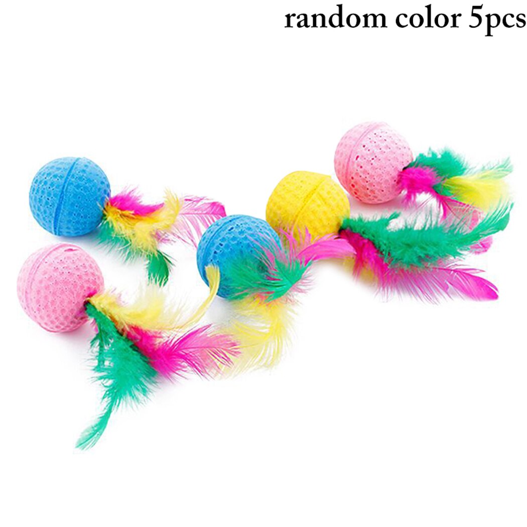 5 stücke Katze Spielzeug Katze Latex Bälle einstellen Elastische Interaktive Katze Schaum Ball Spielzeug für Katzen Kätzchen Biss Ball Katze zubehör Zufällige Farbe