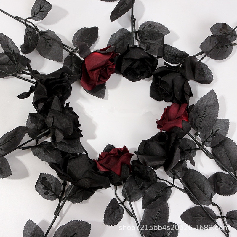 gotisch Schwarz Rose Künstliche Blumen Simulation Blumen Valentinstag Hochzeit Blumen Hause Dekoration Rosen Foto Requisiten