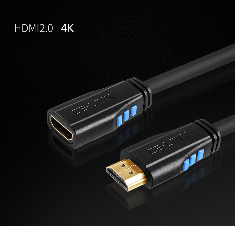 HiFi Hallo-Ende hiend HYWL005 4N OFC HDMI 2,0 Standard männlichen zu weiblichen 24K Gold-Überzug stecker HDMI kabel