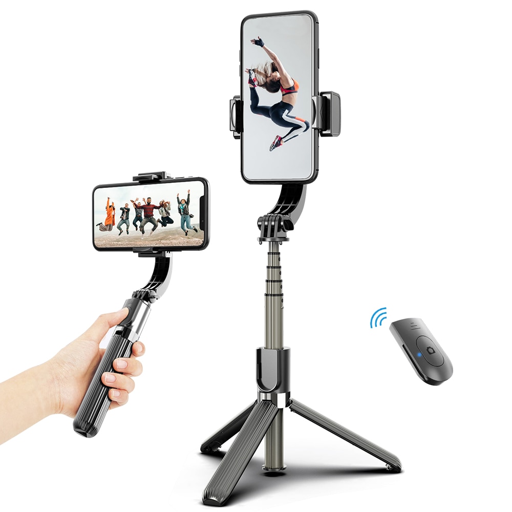 3 in 1 Telefon Gimbal Stabilisator Selfie Stock Stativ 86cm 5-Abschnitt mit Fernauslöser Telefon Klemme Clever drehbare für Smartphone