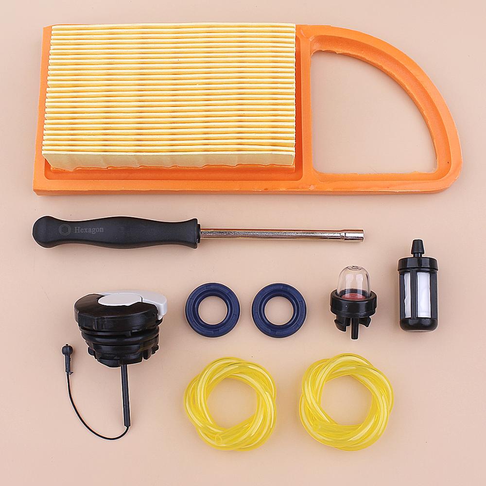 Luft Kraftstoff Filter Linie Kappe Öl Dichtung Für Stihl BR500 BR550 BR600 Grundierung Birne Vergaser Schraubendreher Einstellbare Werkzeug Gebläse