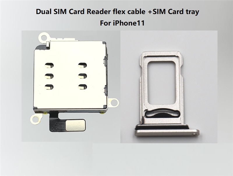 2Stck = 1einstellen Für iPhone 11 Dual SIM Karte Leser biegen kabel + SIM Karte Tablett Halfter Slot Adapter Ersatz