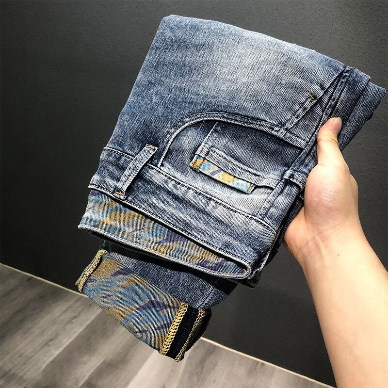 neue Beiläufige Dünne Elastische Jeans Männer männer Bleistift Hosen, dünne Jeans Männer Streetwear Jahrgang Jeans Männer