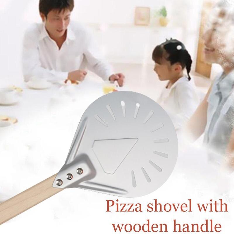 7 8 9 zoll Perforierte Pizza Drehen Schälen Pizza Schaufel Aluminium Holz Griff Pizza schälen Paddel Kurze Pizza Werkzeug Nicht Unterhose Griff
