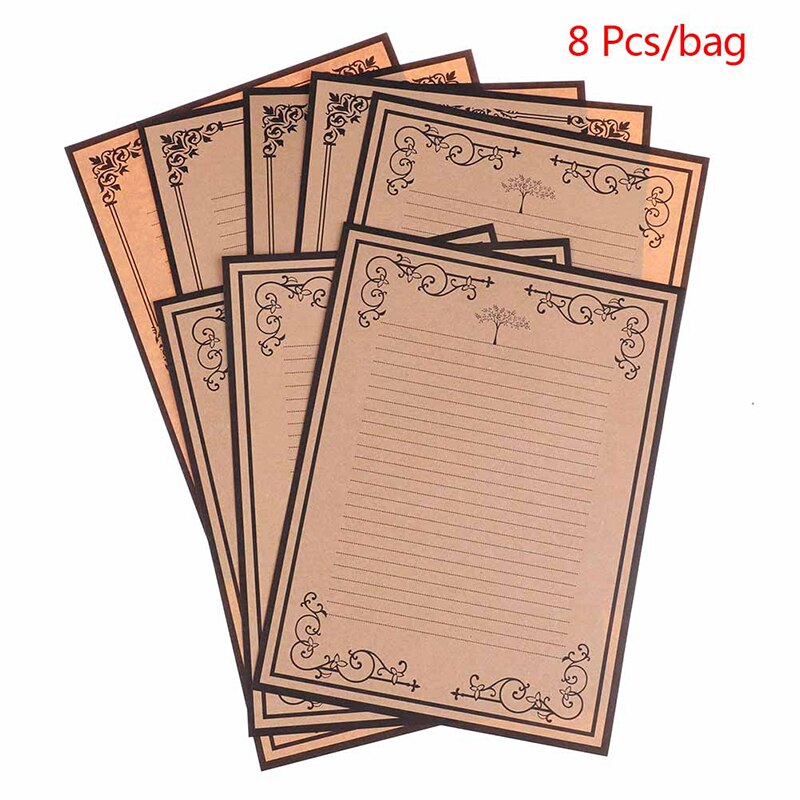8 stücke Jahrgang Kraft Papier Klassische knapp Papier Einfache Liebe knapp Papier