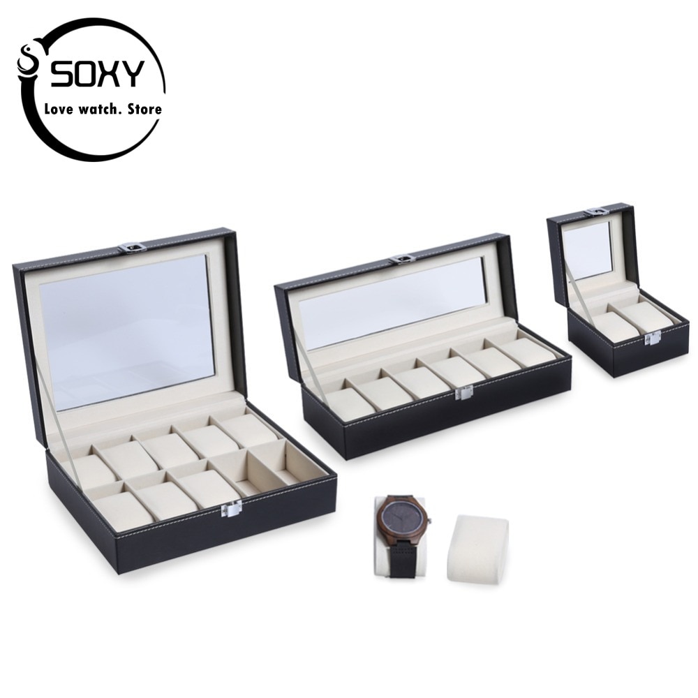 Mehrere Uhren Boxen Leder Uhr Kasten fallen 2 6 10 Gitter Professionelle Halfter Uhr Uhren porta relogio Uhr Kasten