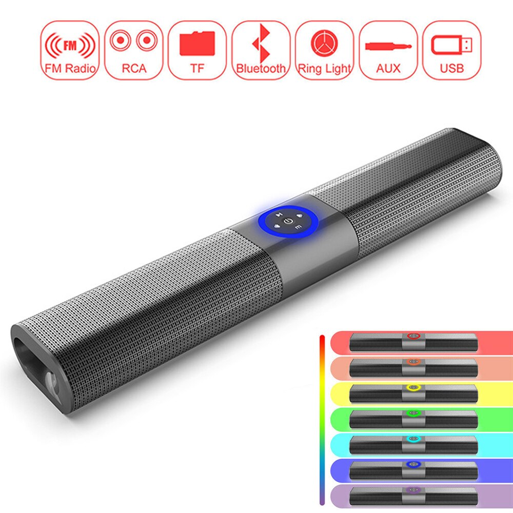 Drahtlose Bluetooth 5,0 Klang Bar Subwoofer Stereo Lautsprecher Leistungsstarke FM PC Heimat TV Theater umgeben Soundbar mit Fernbedienung