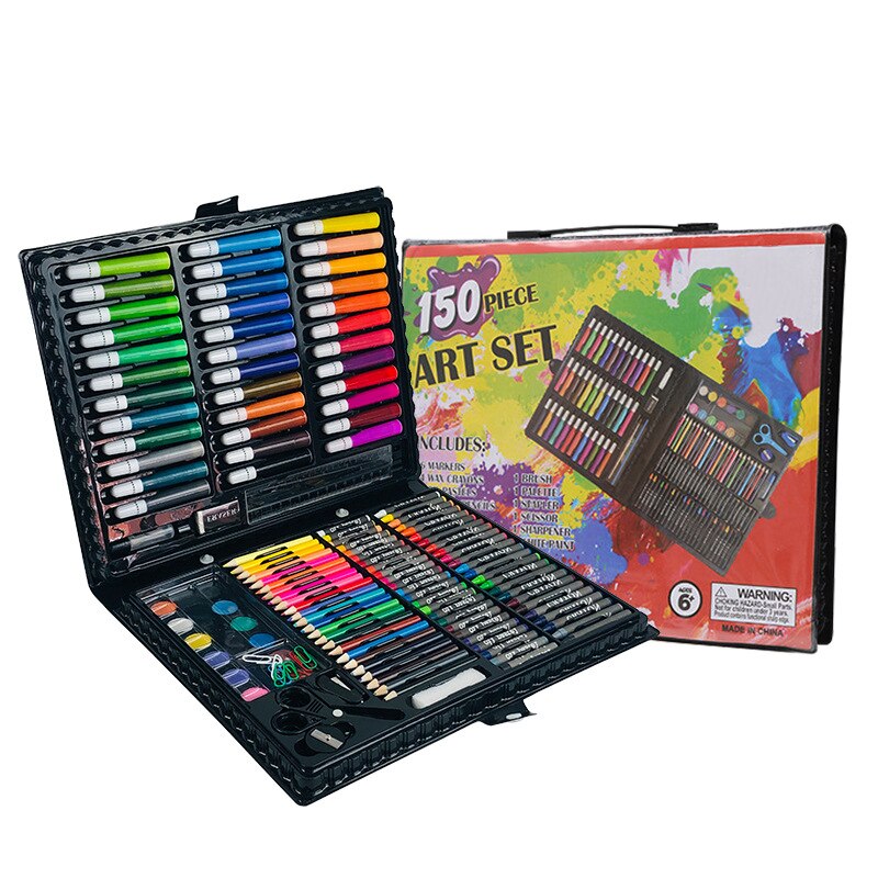 Aquarell Stift Anzug freundlicher Kunst Buntstifte Malerei Werkzeuge Kindergarten Schüler Handschrift Zeichnung Liefert 150 Stück einstellen Kasten