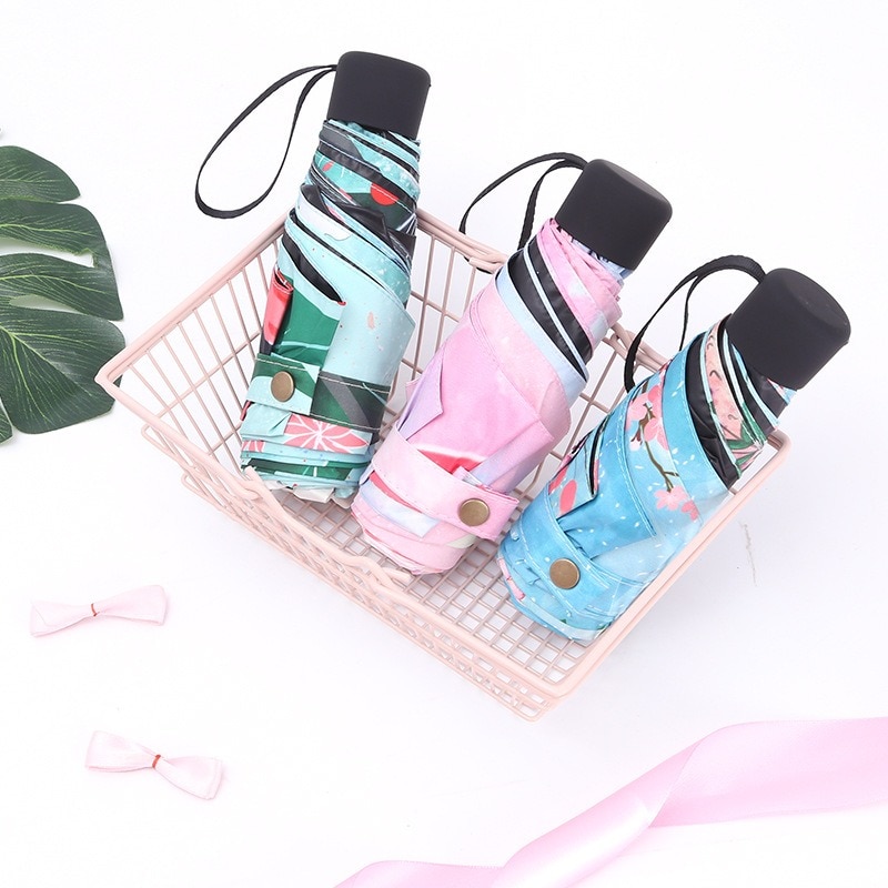 Mini Tasche Regenschirm Frauen UV Kleinen Regenschirme Regen Mädchen Wasserdicht Männer Sonne Sonnenschirm Paraguas Junge Reise Parapluie Art Regenschirm