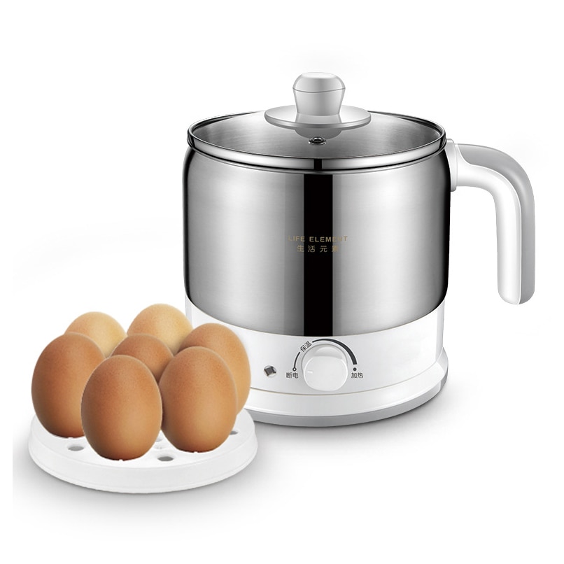 1.2L 600W Multifunktions Eletric Kochen Topf Topf Edelstahl Liner Nudeln Reiskocher Lebensmittel Dampfer Suppe Topf 220V