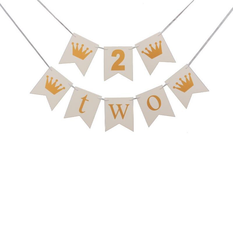 1einstellen Neue Nette Baby Ersten Geburtstag Krone Banner EIN Jahr 1st 2st Geburtstag Party Dekor Jungen Mädchen ICH Behälter EINE Zwei Ammer Liefert