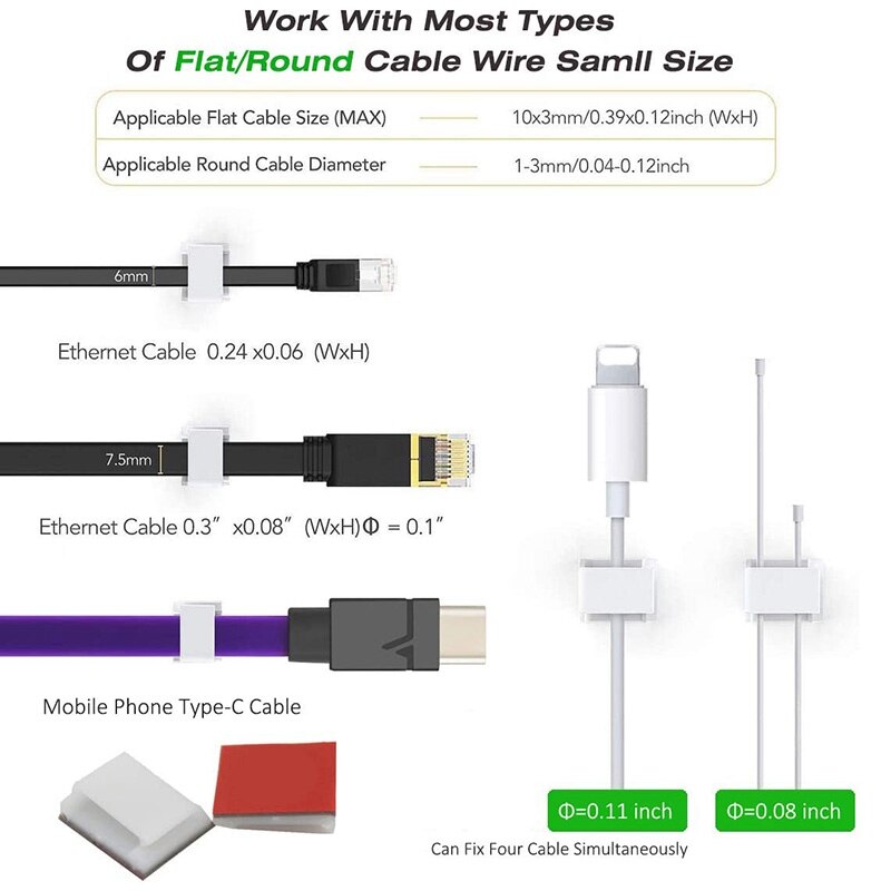 Selbst-Kleber LED-streifen Licht Montage Klammern und Clips,LED Licht Streifen Clips,LED Streifen Licht Halfter (100-Pack Weiß)