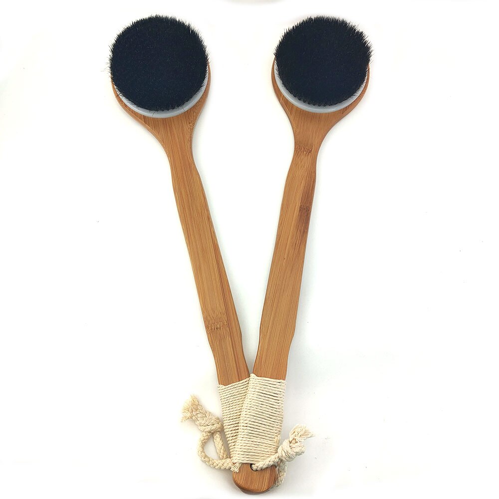 Schlecht Pinsel Natur borsten Massage Schlecht Pinsel Körper Massage Spa Trockenen Pinsel Peeling Lange Griff Holz Körper Dusche Pinsel D40