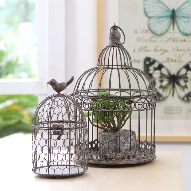 Europäische retro vogel käFeige schmiedeeisen kerzenhalter dekoration zu hause wohnzimmer weichen dekoration Hand-gewebte