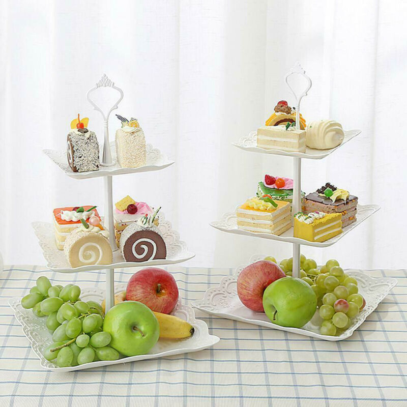 3 Ebene Kunststoff Kuchen Stehen Nachmittag Tee Hochzeit Platten Partei Geschirr Neue Backformen Kuchen Einkaufen Drei Schicht Kuchen Gestell