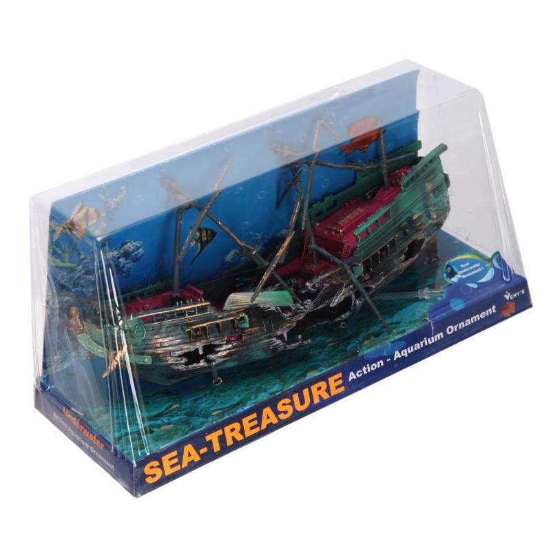 24*12cm Große Aquarium Dekoration Stiefel Kunststoff Aquarium Schiff Luft Teilt Schiffswrack Aquarium Dekoration Wrack Versenkt Lieferanten werkzeug