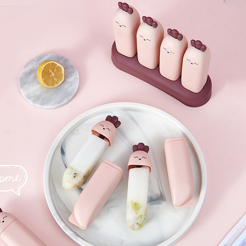 Banane Eis bilden Wiederverwendbaren Hausgemachte Popsicle Schimmel Popsicle Zu Machen Niedliche Karikatur Eis bilden