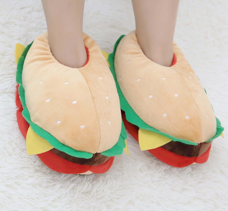 neue Baumwolle hausschuhe frauen Hamburger Warme schuhe Hause innen schuhe Weichen boden 35-41 Party lustige schuhe