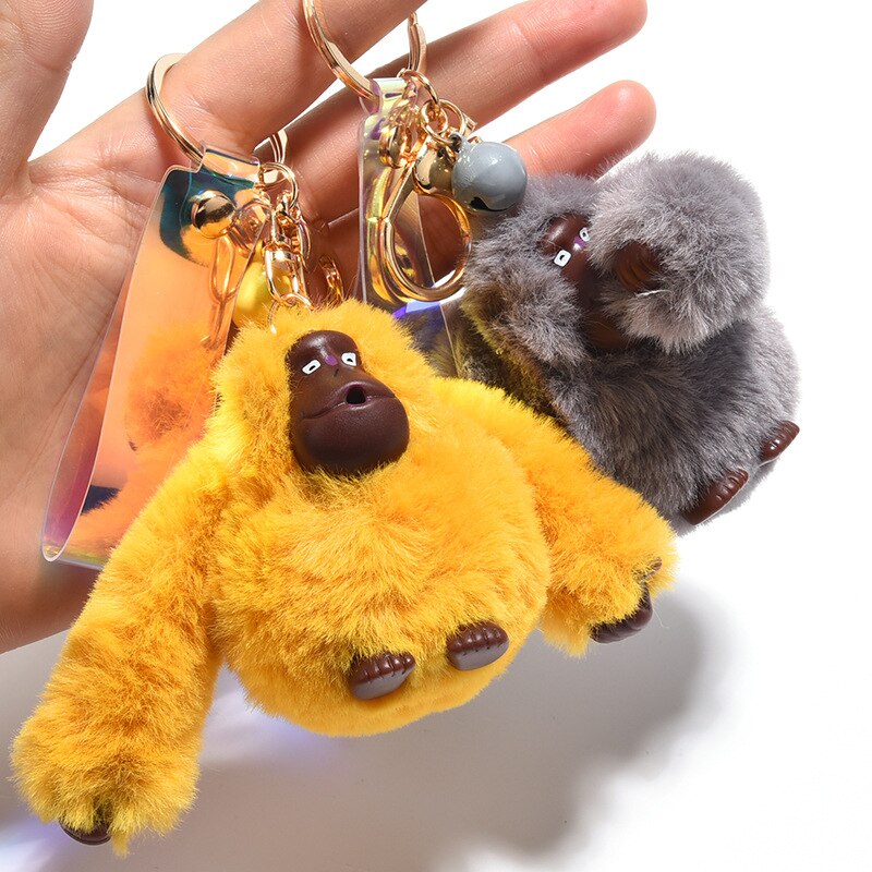Kreative SchöNe Gorilla Plüsch Schlüssel Kette Neue Stil Paare Handtasche Anhänger Auto Schlüssel Kette Werbe