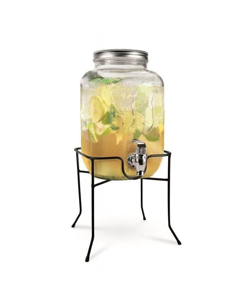 Getränke 8435253562975DISPENSADOR mit JOCCA 1252 Halter-4L glas Spender-schraube Deckel-integrierte klopfen-17*17*39