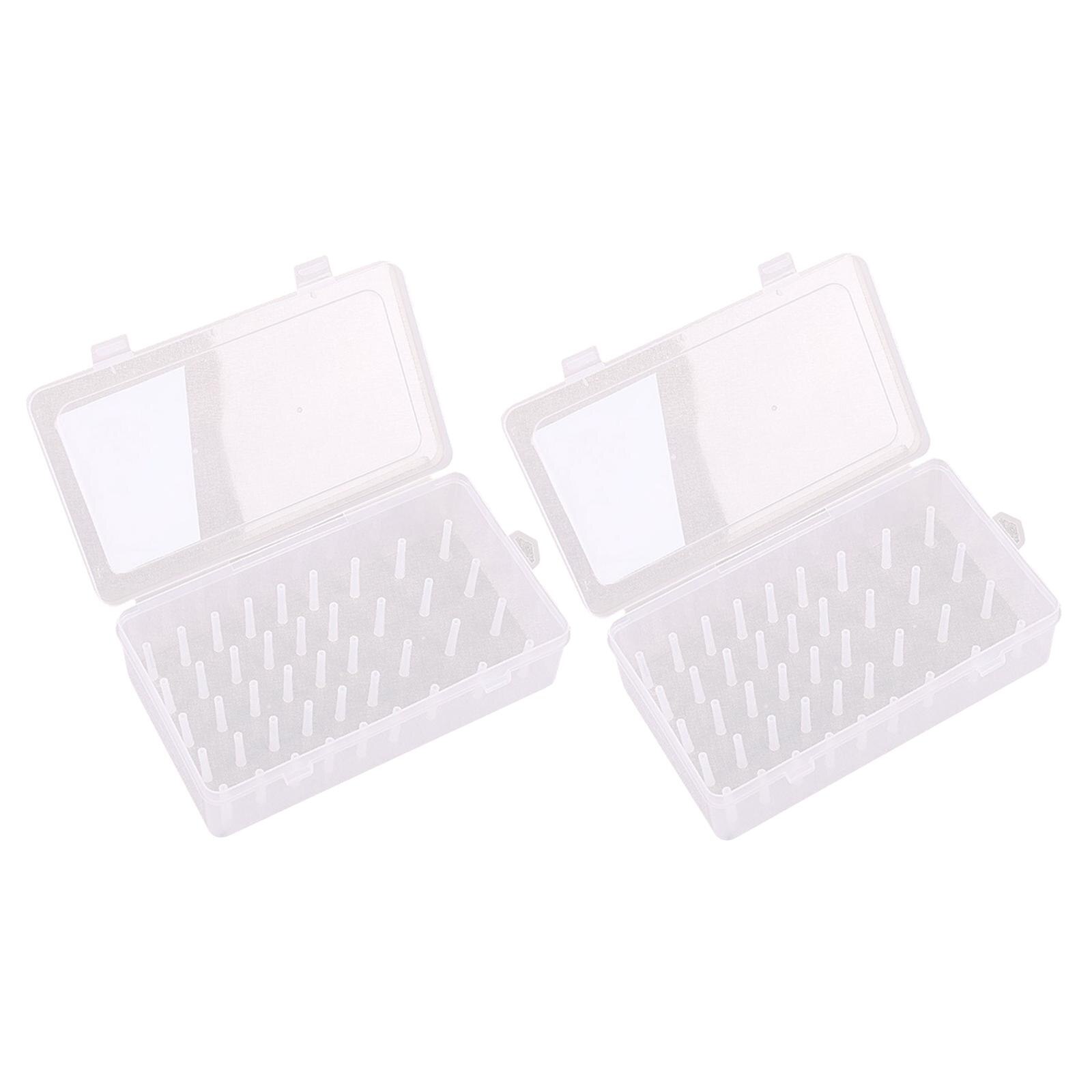 2 Stck Nähgarn Lagerung Kasten 42 Spule Spulen Kasten Rollen Leere Container fallen Halfter Handwerk Spule Organisation Klar transparent