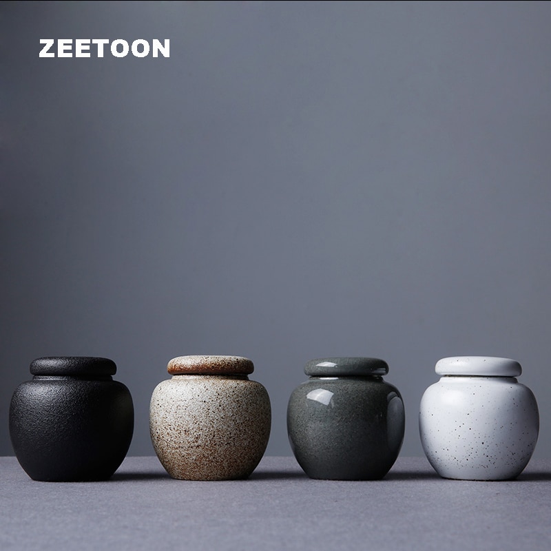 Zen Japanischen Groben Keramik Tee Dosen Kung Fu Tee-einstellen Tee Caddie Glas Topf Zucker Schüssel Grob Keramik Tee Versiegelt kreative Wohnkultur