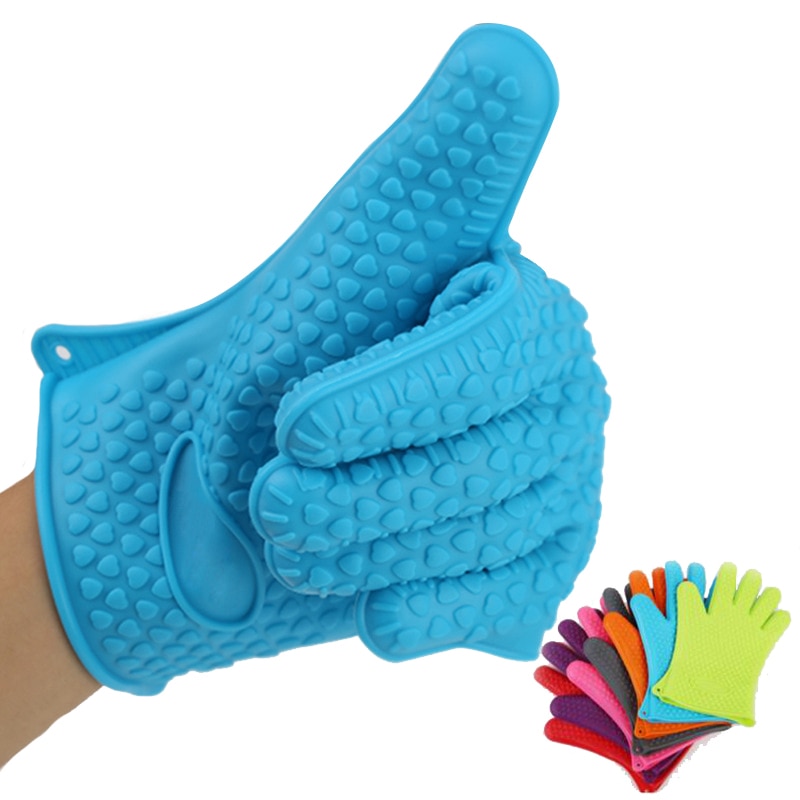 Neue 1PC Silikon Handschuh Küche Wärme Besteändig Handschuhe Temperatur Handschuhe Kochen Backen BBQ Backofen Handschuhe Küche Zubehör