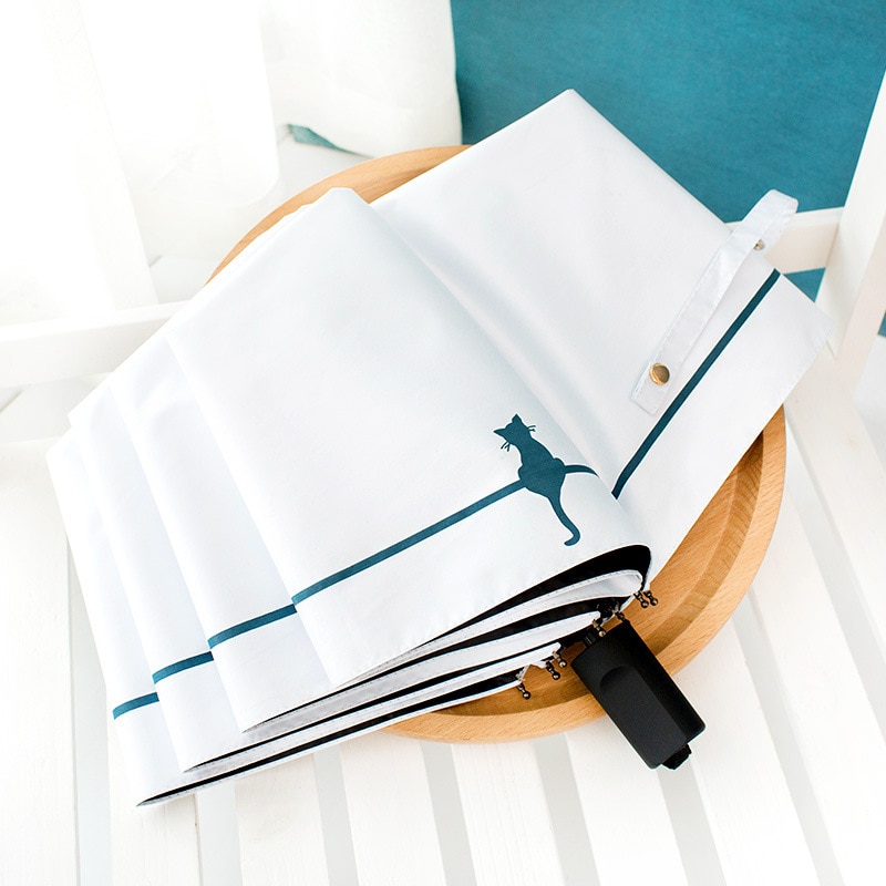 Tragbare Falten Sonnenschutz Sonnenschutz Anti-Uv Sonnenschirm für Frauen Sonnenschirm Drei-falten Weiblich Regen Paraguas Regenschirm