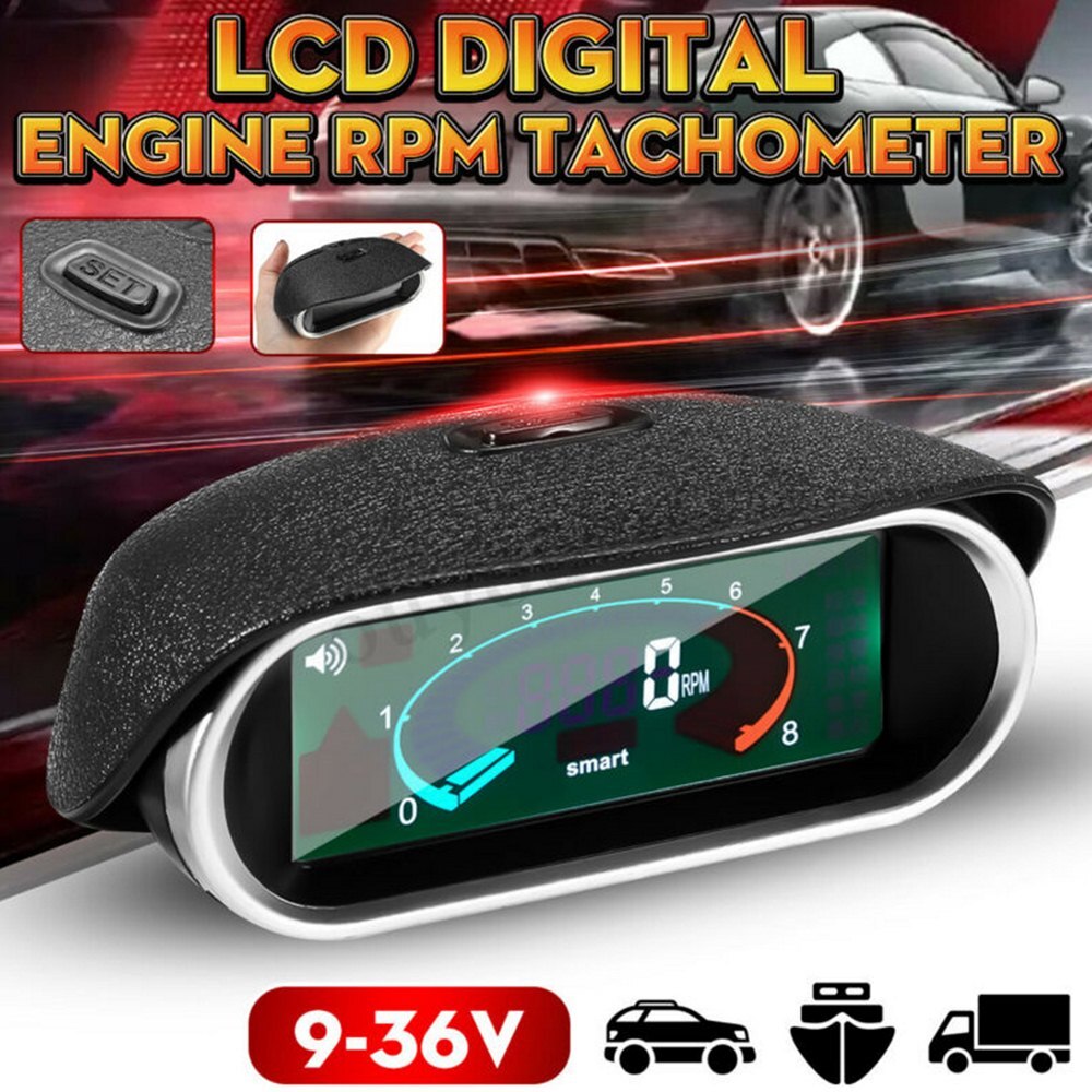 Auto Universal- Tachometer LCD Digital Anzeige Motor- Tachometer Marine Lkw Lcd-bildschirm Instrument Außen aus-Straße Ist Nicht