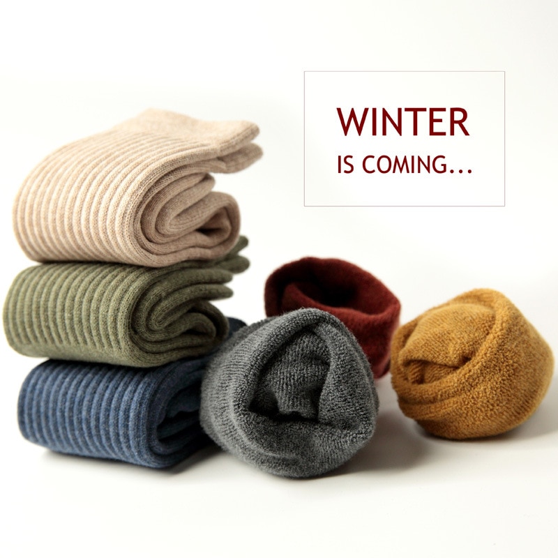Winter Dicke Warme Männer Socken Winter Neue Socken Geschäft Baumwolle Atmungs Lange Socken Elastische Kurze Besatzung Socken Männer