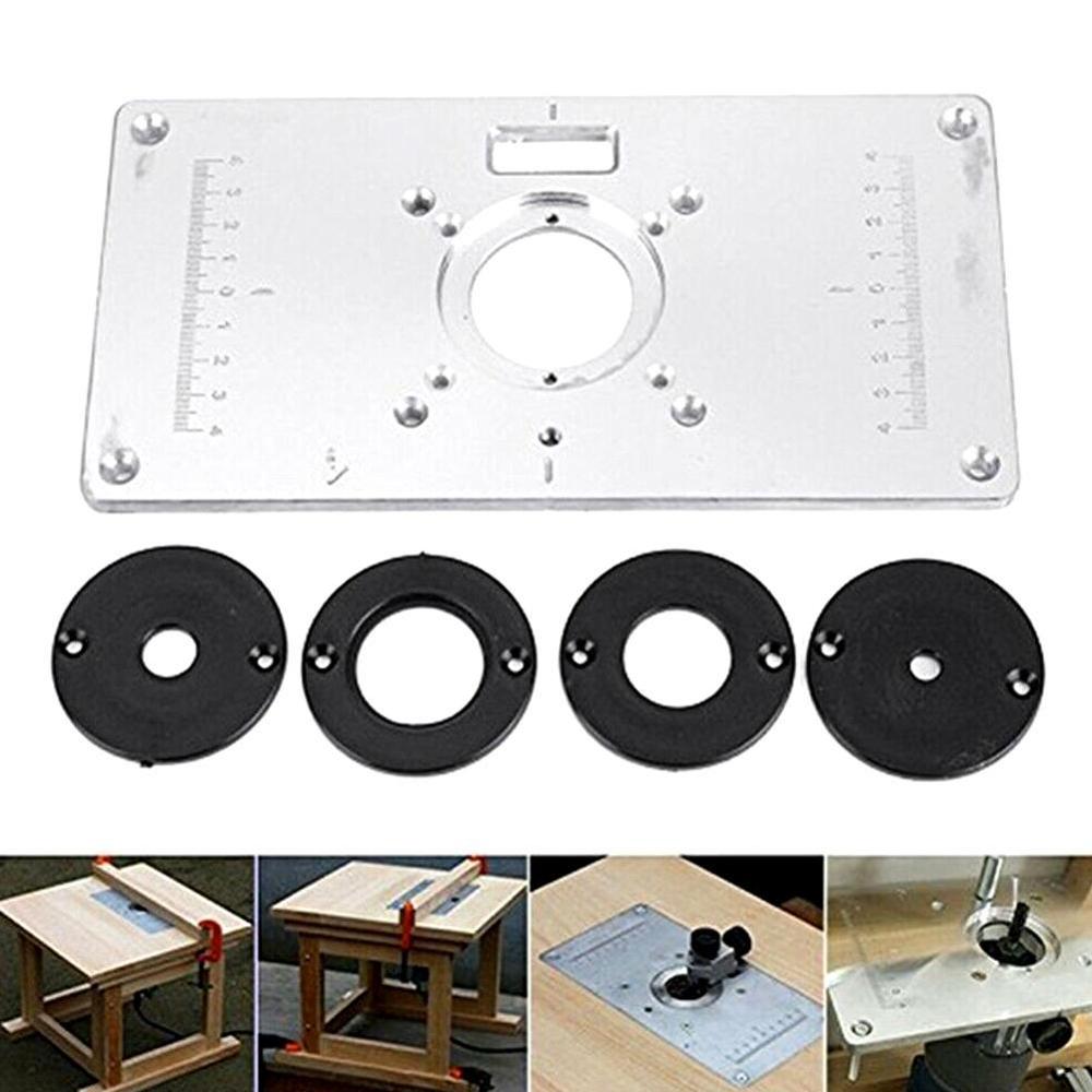 Multifunktionale Aluminium Router Tisch Einfügung Platte Trimmer Maschine Holz Router Bänke Holzbearbeitung Gravur Modelle A0D7