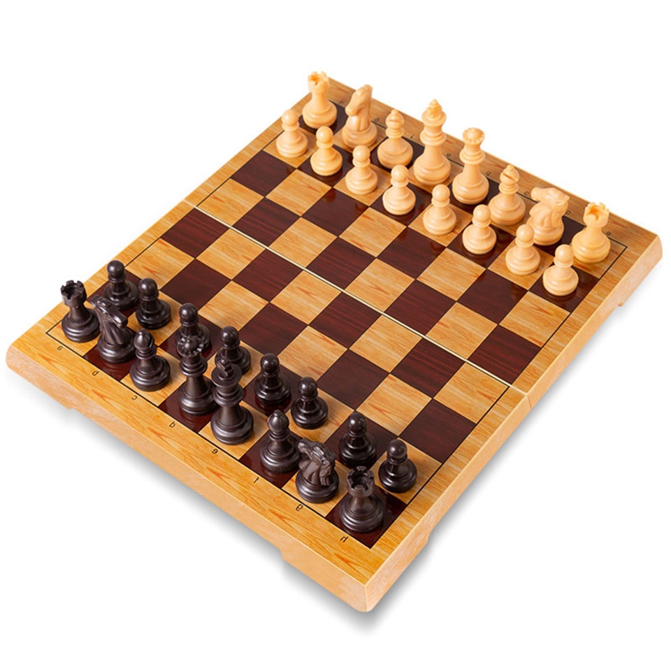 neue Schach Tragbare Reise Schach einstellen Kunststoff Schach Spiel magnetisch Schach Stück Klapp Schachbrett als Spielzeug I66