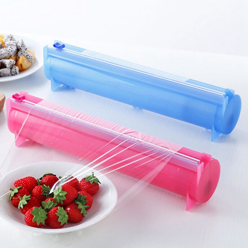 Kunststoff Lebensmittel-verpackungs-Spender Aluminium Folie Halfter Kasten für Schneiden Film Lebensmittel wickeln haften Film Cutter Küche Film Organizer
