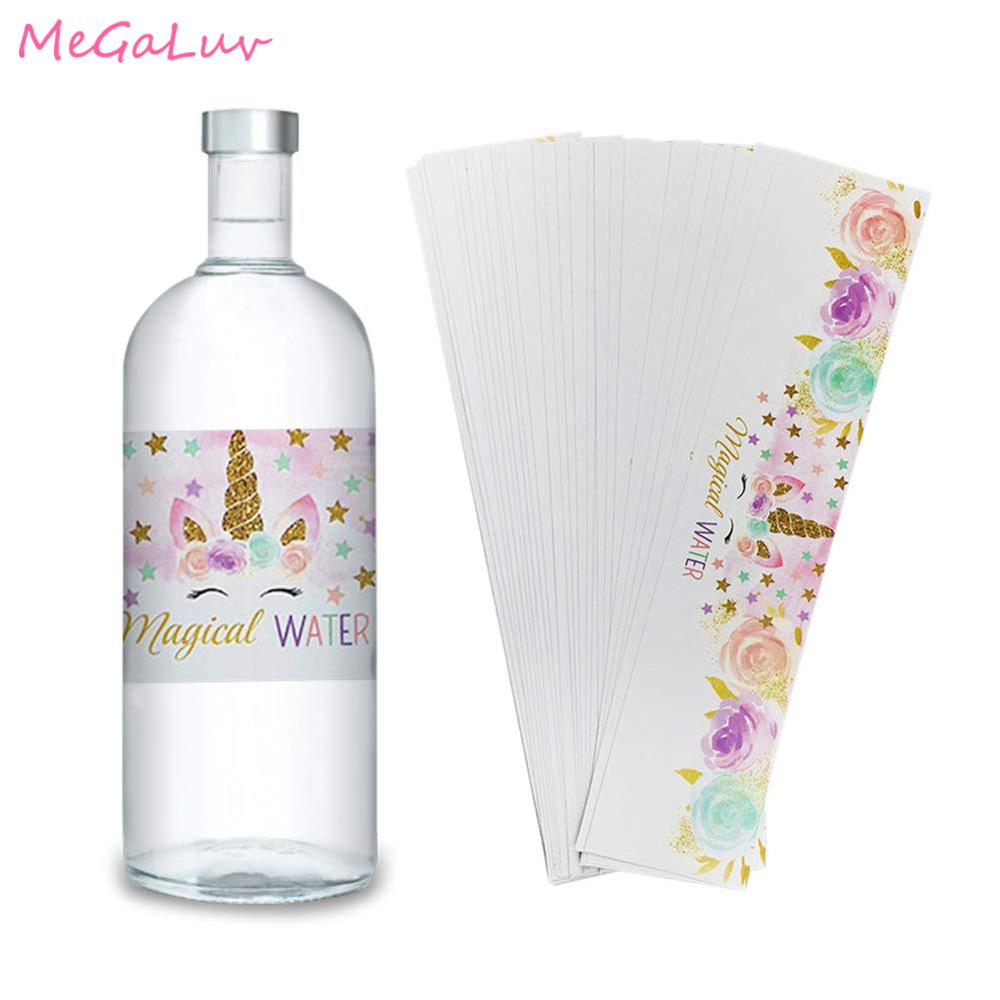 24Stck Glücklich Geburtstag Einhorn Flasche Aufkleber Regenbogen Einhorn thematisiert Party Gefälligkeiten Flasche Etikett Aufkleber Baby Dusche Party Lieferungen