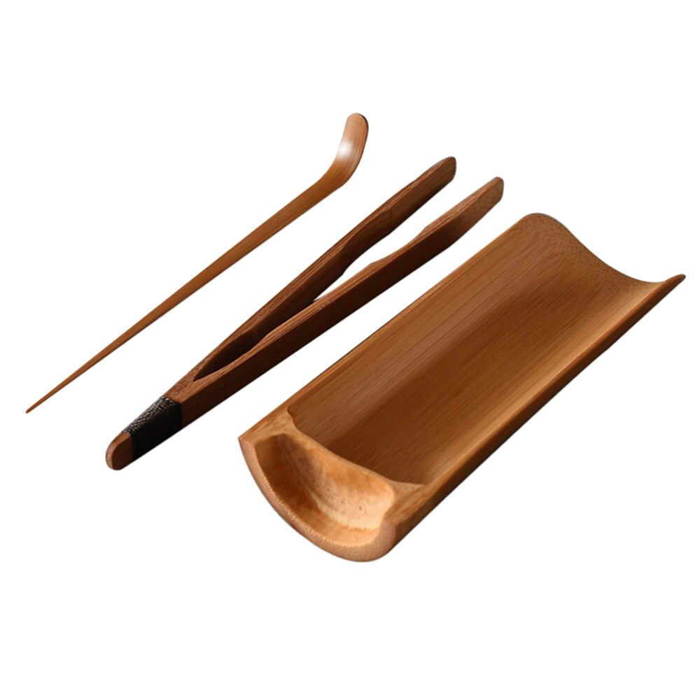 3Stck Bambus Holz Tee-einstellen Zubehör Zarten Tee, Der Werkzeug Bausatz Praktische Tee Zeremonie Zubehör schick Teegeschirr Liefert für T