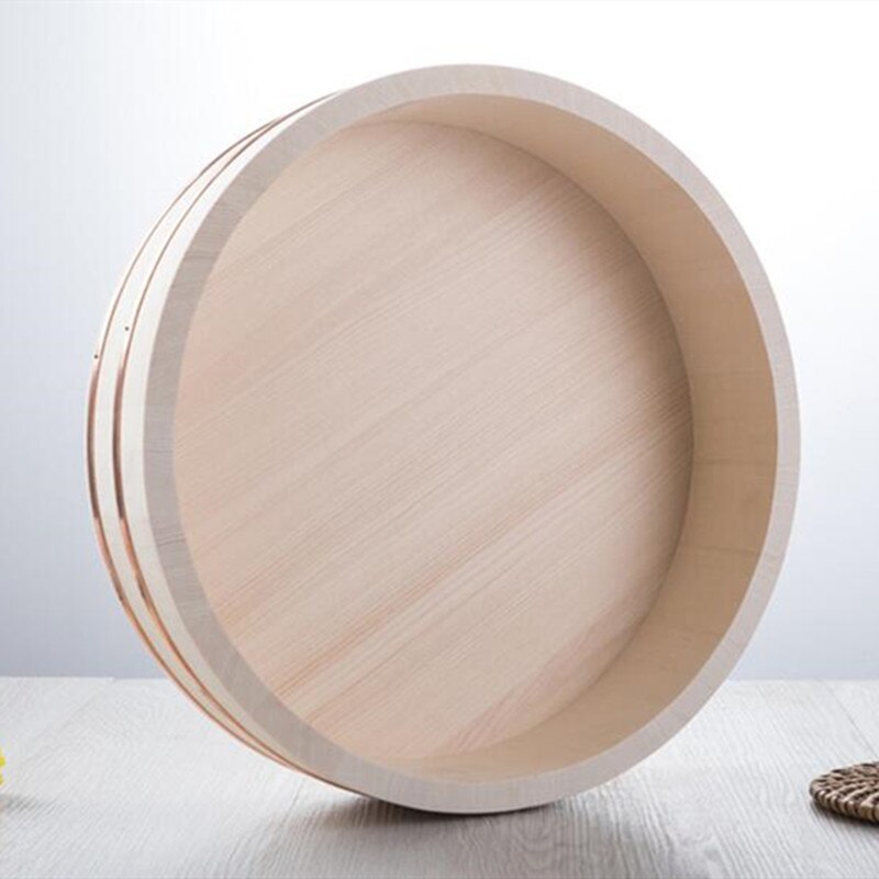 Koreanische essen stil kupfer Rand becken große schüssel goldene Rand sashimi Sushi reis gericht holz Fass mischen reis holz löffel ZM801