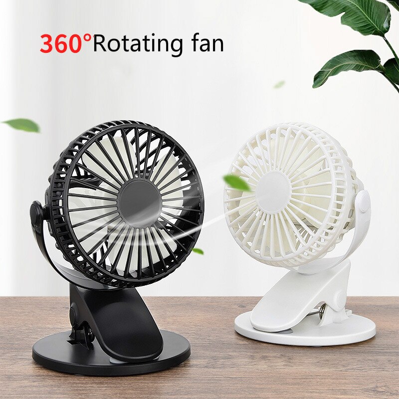 Neue Clip Mini Fan Kinderwagen Wiederaufladbare Schreibtisch 360 Clip Schreibtisch Fan Handheld USB Auto Montiert