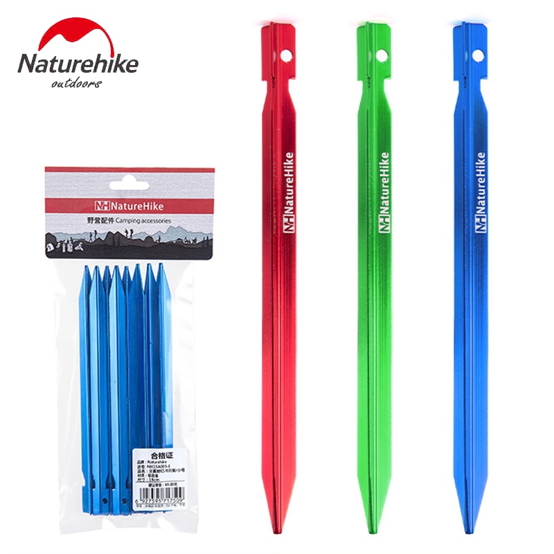 NatureHike Zelt Einsätze Heringe 18cm Aluminium Legierung Zelt NäGel für draussen Camping-Pack von 8