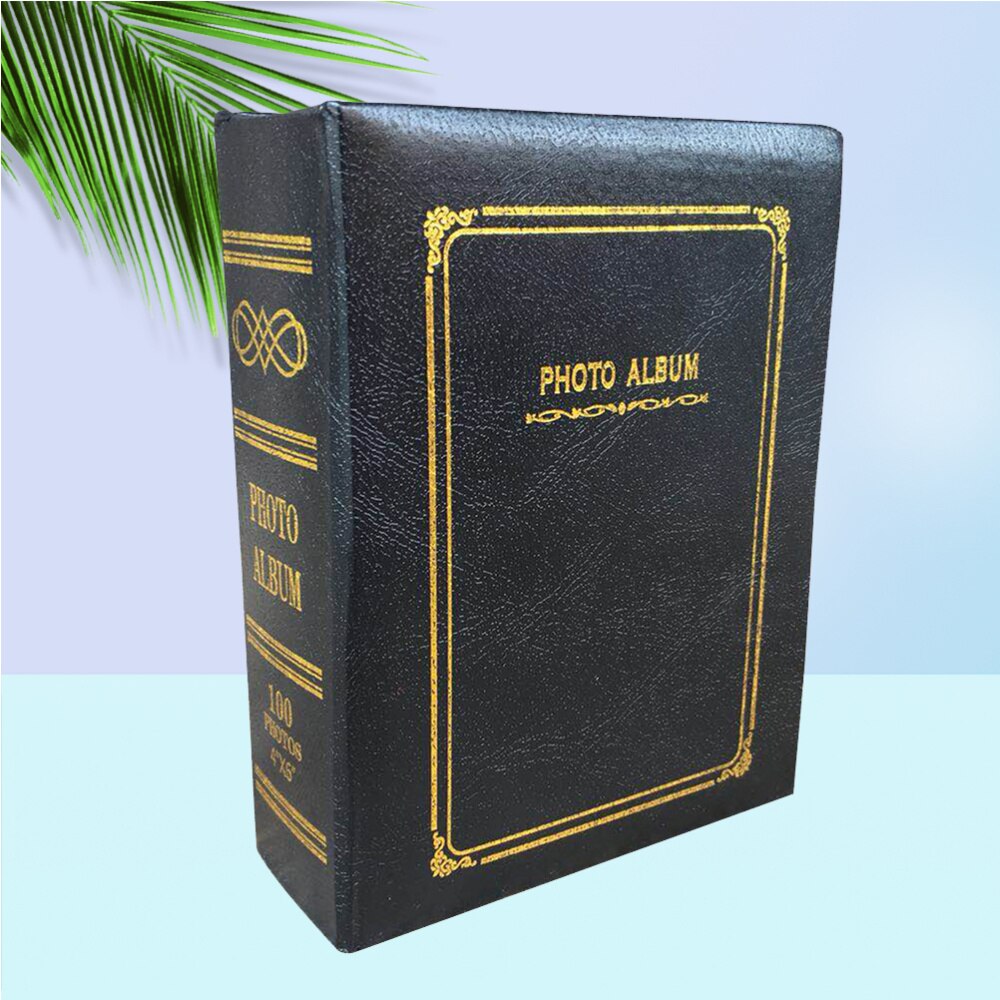 retro Fotoalbum Kunstleder Papier Album Einsatz Seite Foto Lagerung Album Einzigartige Foto Lagerung für Frau Mädchen (Schwarz)