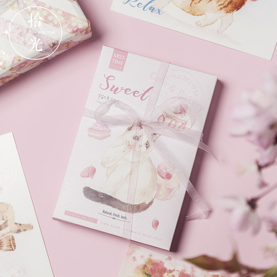 30 blätter/einstellen Kawaii Katze Schatz Postkarte Gruß Karte Geburtstag knapp Karte Nachricht Karte