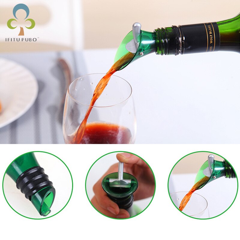 2Stck rot Wein Flasche Deckel Stecker Gießen Abschaltung Silikon Dichtung Stopper Tragbare Wein Belüfter Ausgießer Wein Zubehör ZXH