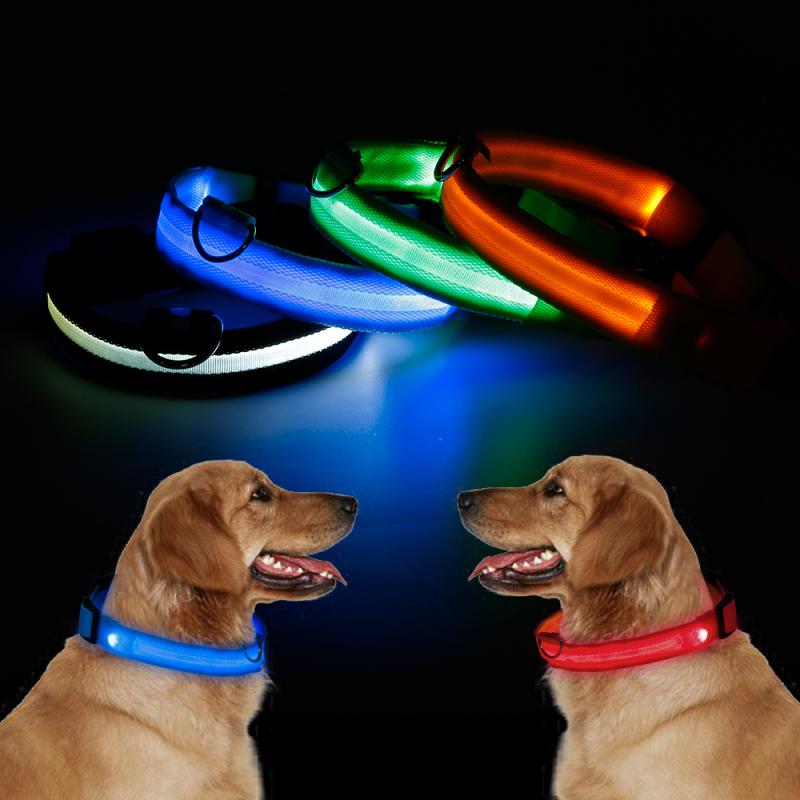 Blinkende Nylon Haustier LED Liefert Produkte Hund Licht Haustier Hund Licht hoch Hund Leine Kragen Einstellbar Kleine Haustier leuchtend Sicherheit kragen