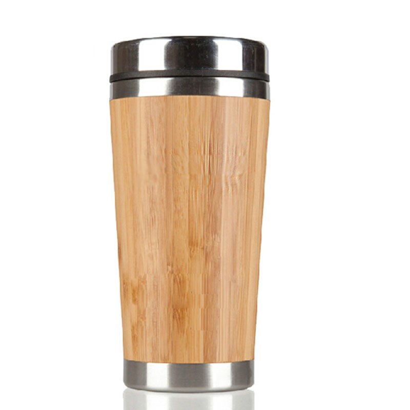 Bambus Kaffee Tasse Edelstahl Kaffee Reise Becher Mit Dicht Abdeckung Tee Saft Milch Bahre Becher Chinesischen Holz tasse Isoliert