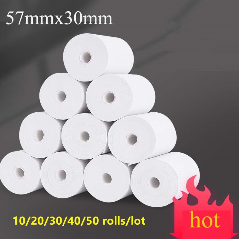 10/20/30/40/50 rollen 57*30mm Thermische Papier Etikett Papier Foto Papier für PeriPage PAPERANG Mini Foto Drucker