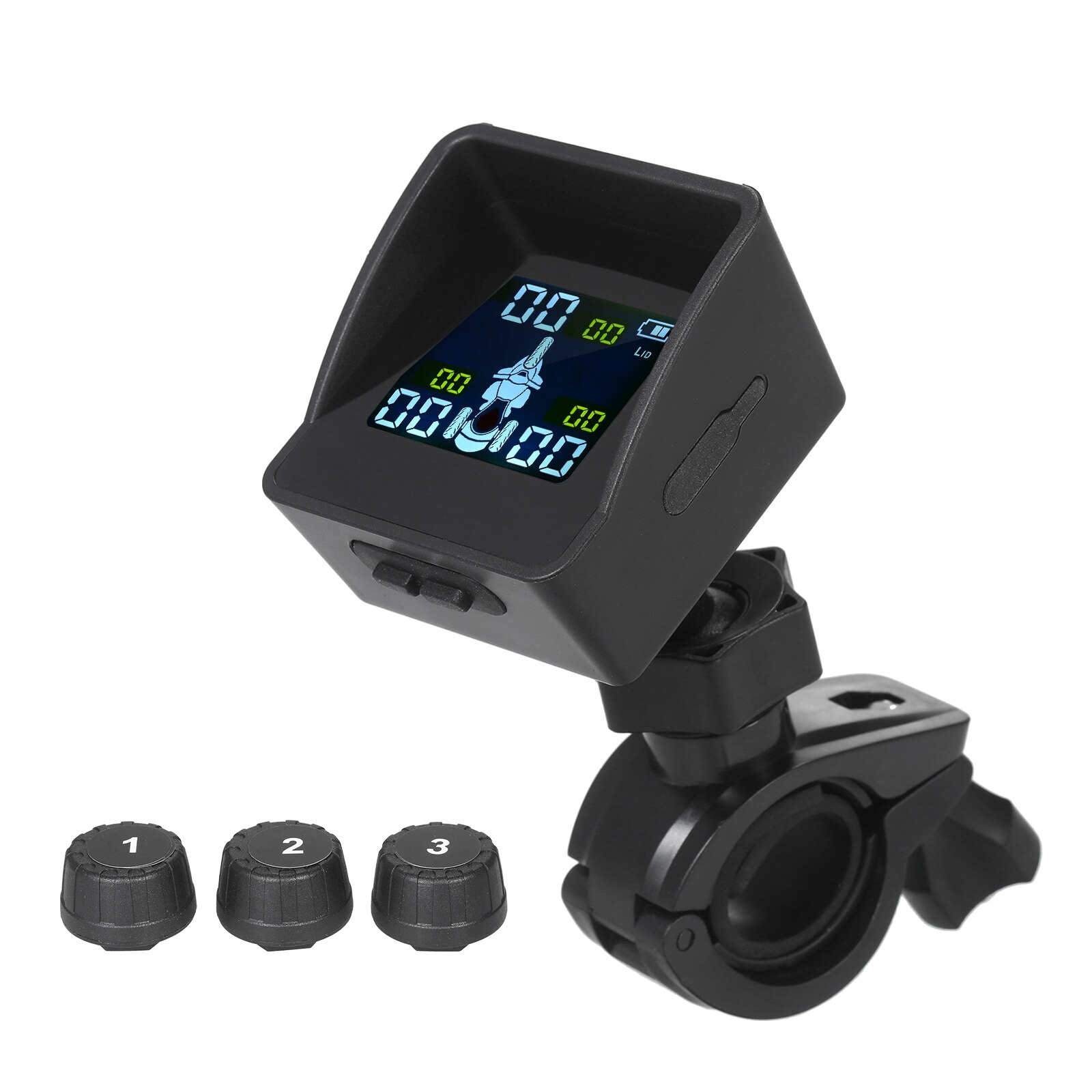 Reifen Druck Überwachung System TPMS Drahtlose Clever Reifen Monitor mit 3 Externe Sensoren Sonnenschirm Auto Reifen Alarm für Dreirad