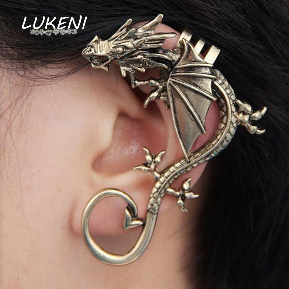 LUKENI 5 Teile/los Modeschmuck Punk Drache Lang Ohr-stulpe-ohrring Jacken Für Frauen Und Männer EJ006